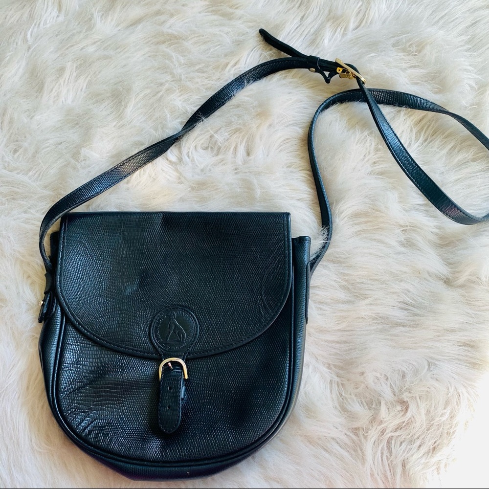 Vintage Francois Marot Black Epi Leather Crossbody